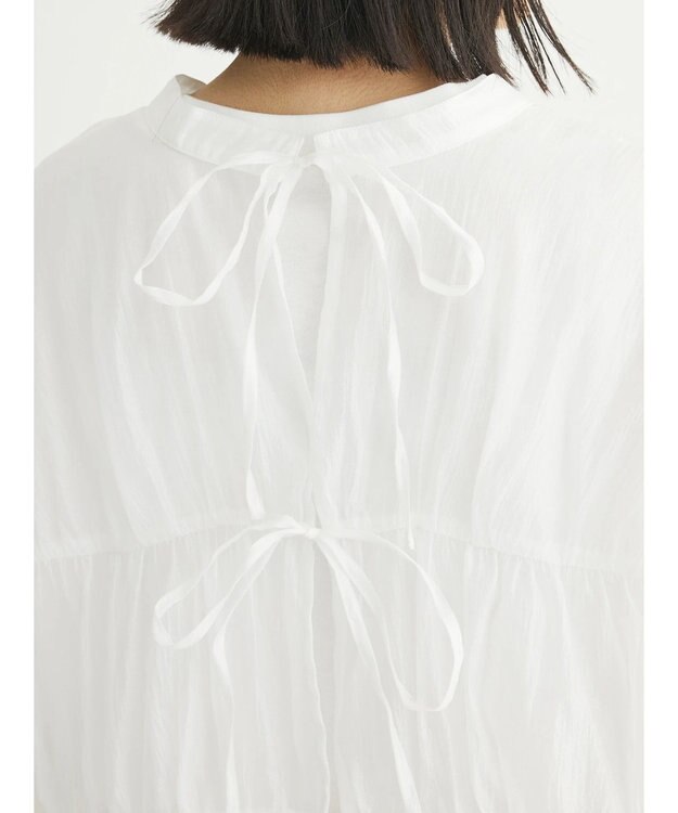 Green Parks ・ＥＬＥＮＣＡＲＥ　ＤＵＥ　シアーバックリボンチュニック Off White