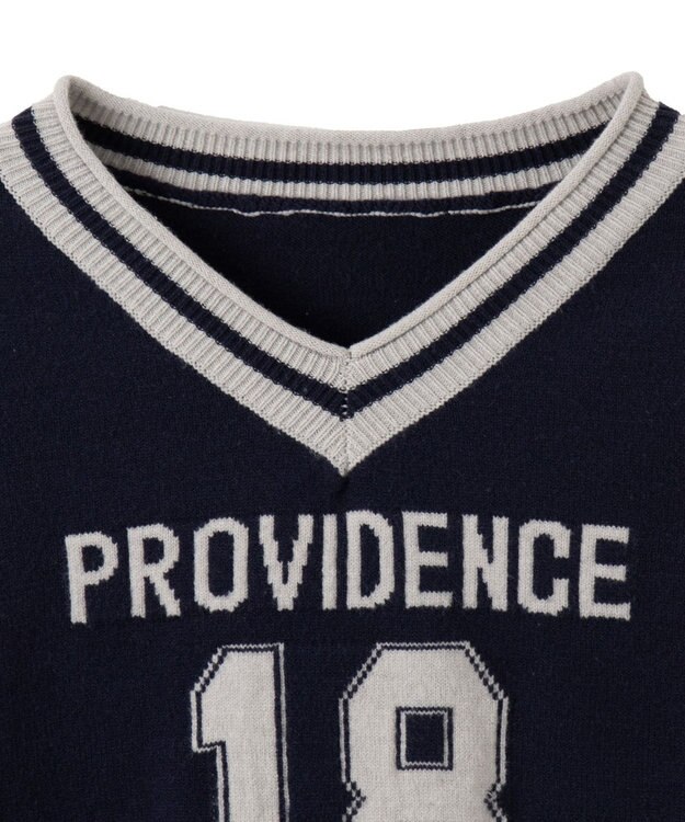 WEGO ナンバリングコンパクトニット ネイビー