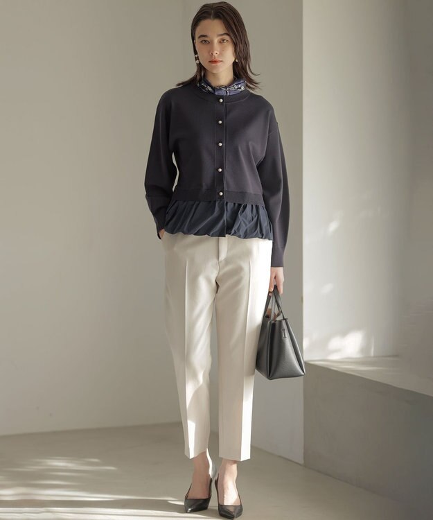 組曲 シュットクロステーパード パンツ サンドベージュ系