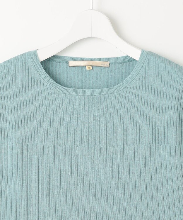自由区 【XSサイズ～/洗える/セット可】ハイツイストコットンアセテート フレンチスリーブニット ミント系