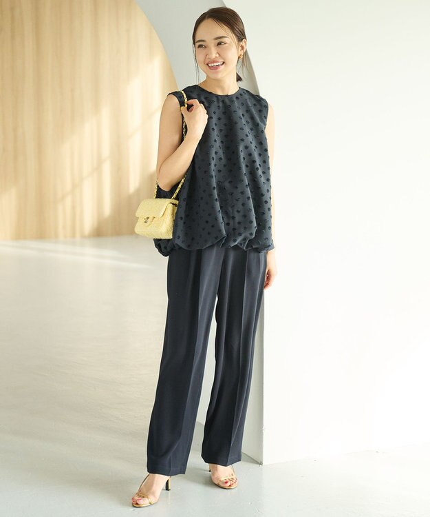 #Newans 2タックセンタープレスパンツ ネイビー系