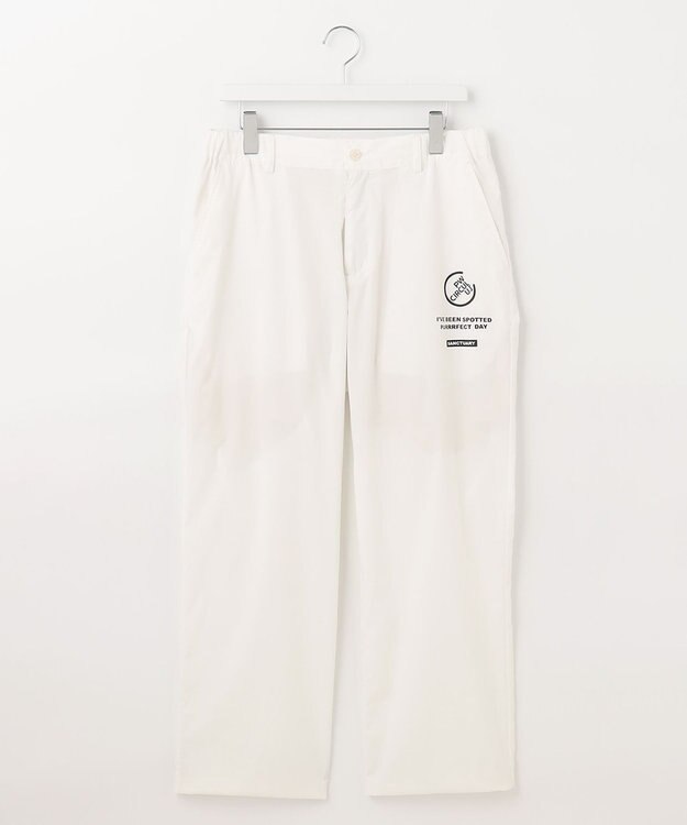 PW CIRCULUS 【MEN】【洗える/ストレッチ】ヘムスピンドル ワイド パンツ ホワイト系