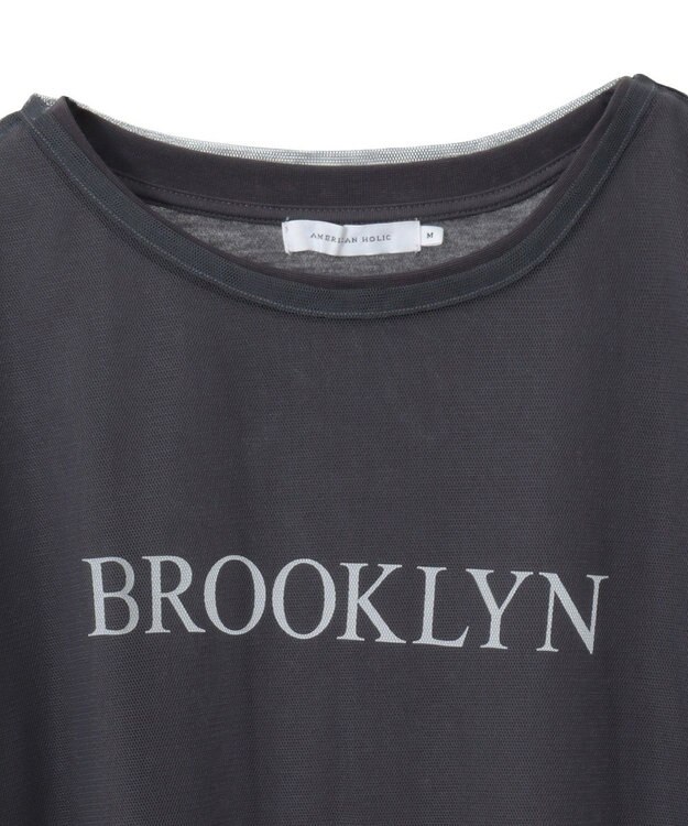 AMERICAN HOLIC ＳＥＴ　チュールＴ＋ロゴＴ Charcoal Gray