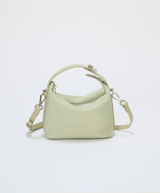 TOPKAPI 【TREASURE TOPKAPI】ナイロン レザーコンビ ハンドルオープン ミニ ショルダーバッグ ペールミント