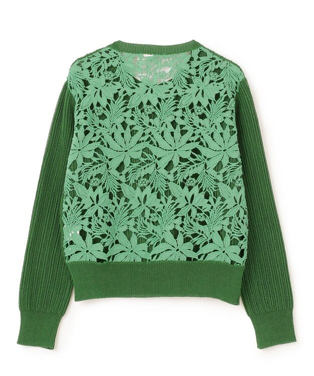 BEIGE， 【S-size】GARDENIA / クルーネックニット Pine Green