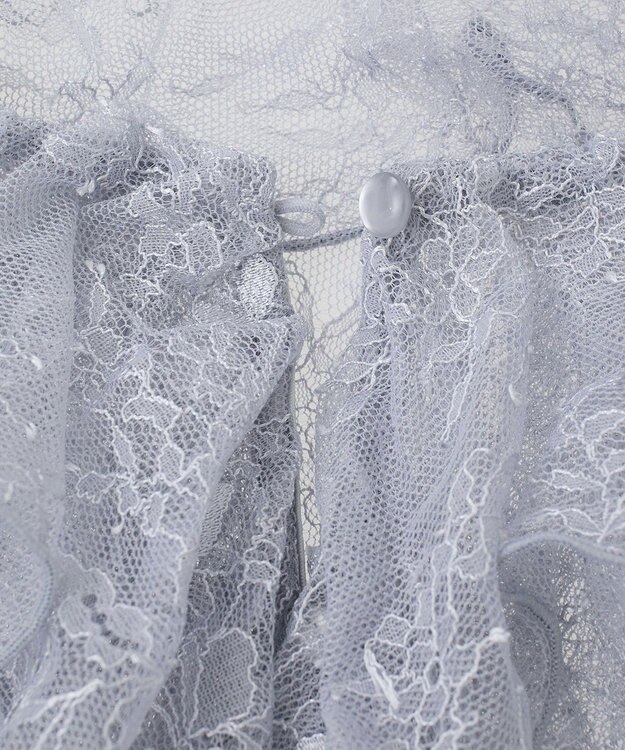 earth music&ecology ＳＥＴ２点ラッフルレースブラウス＋キャミソール Grayish Blue