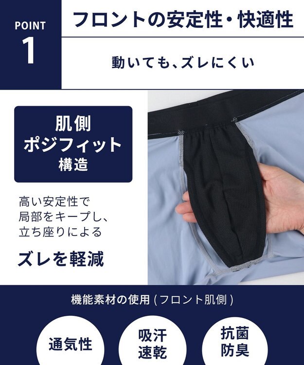 WACOAL MEN WACOAL MEN ボクサーパンツ 【気持ちいいパンツ】 動いてもズレにくい フロントの安定性・快適性 前閉じ 下着 メンズ WT3428 /ワコールメン コン