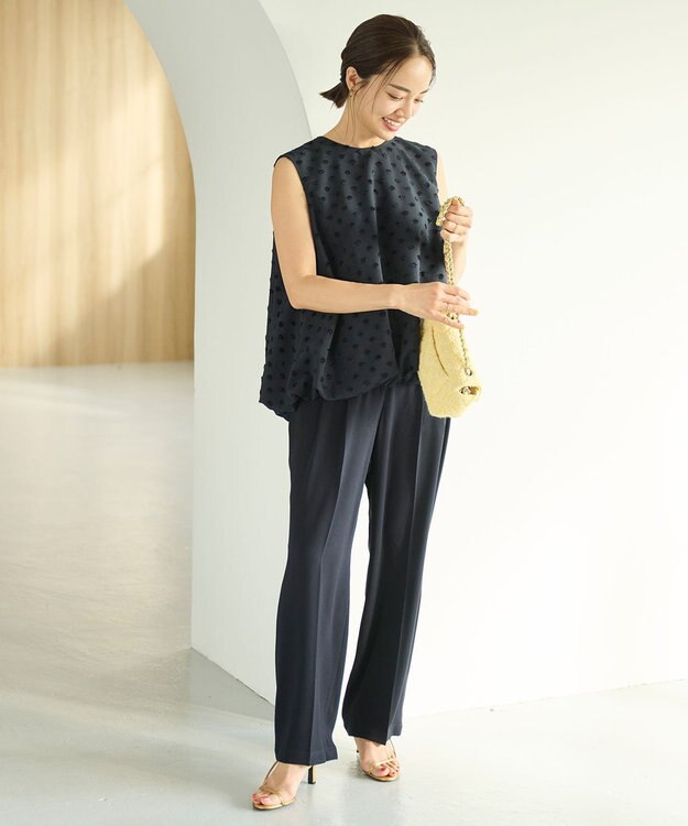 #Newans 2タックセンタープレスパンツ ネイビー系