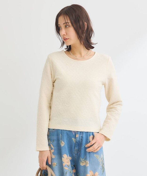 Green Parks シアーポコポコプルオーバー Ivory