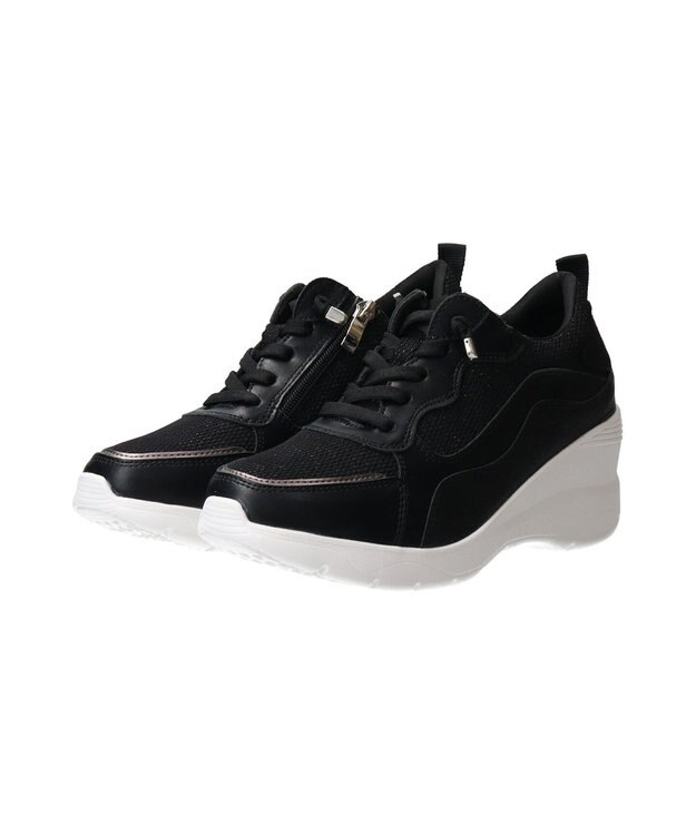 Bridget Birkin 【Round About】サイドジップヒールアップスニーカー ブラックコンビ