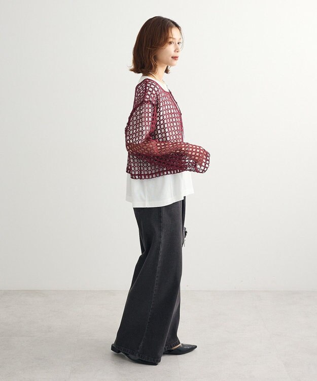 Green Parks ・ＳＵＧＡＲ　ＳＰＯＯＮ　２ｗａｙフラワーメッシュカーデ Bordeaux