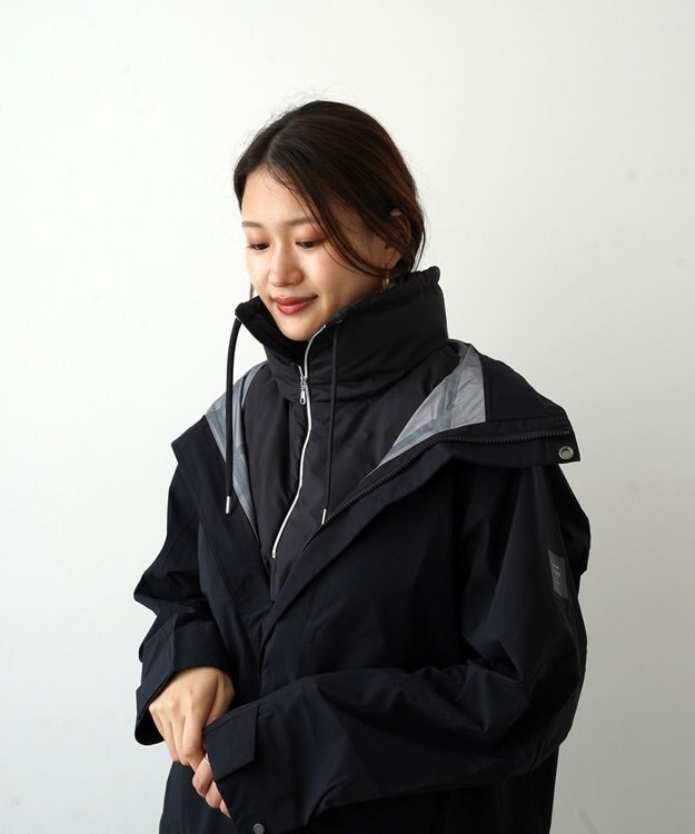 KWD 【日本製】STAND COLLAR DOWN PARTS グリーンダウン スタンドカラーダウンパーツ ブラック