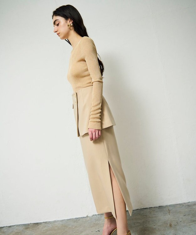 GRACE CONTINENTAL レイヤードペンシルスカート ベージュ