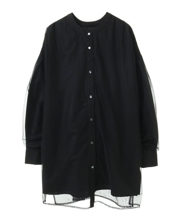 Green Parks ２Ｗａｙ　チュールドッキングシャツチュニック Black