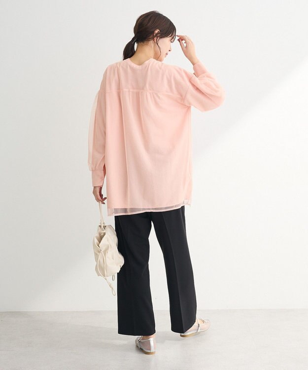 Green Parks ２Ｗａｙ　チュールドッキングシャツチュニック Pink