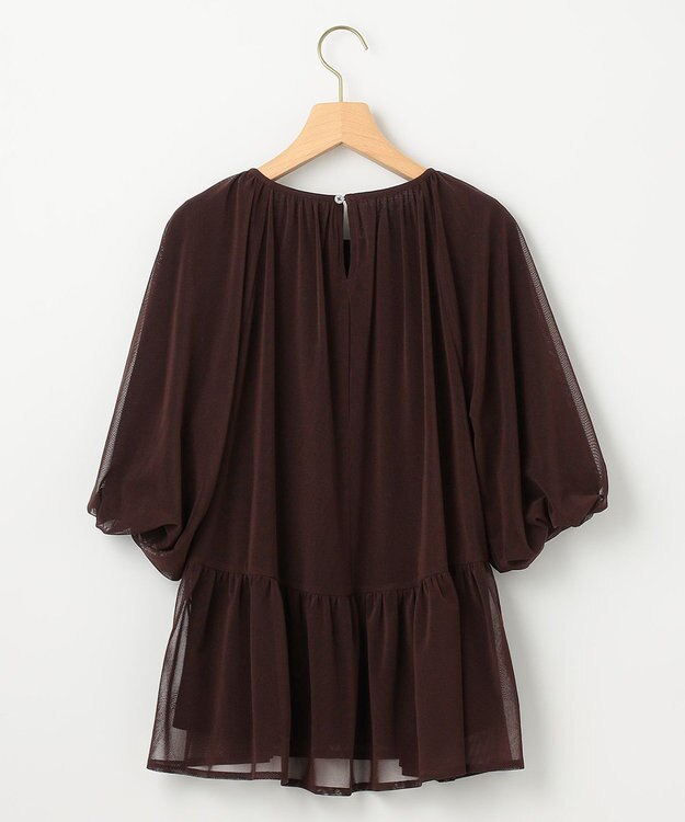 組曲 チュールティアード ブラウス ダークブラウン系
