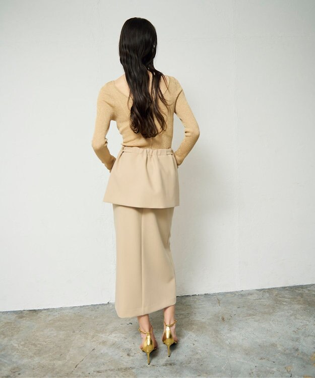 GRACE CONTINENTAL レイヤードペンシルスカート ベージュ