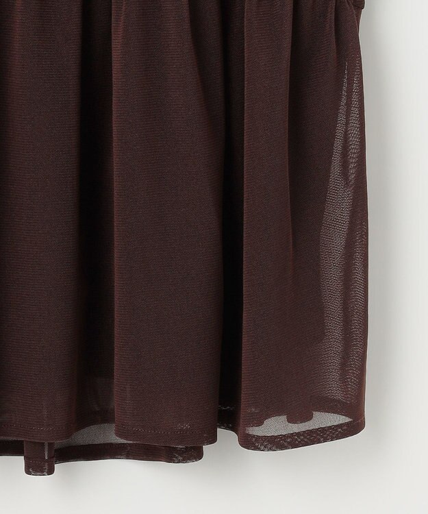 組曲 チュールティアード ブラウス ダークブラウン系