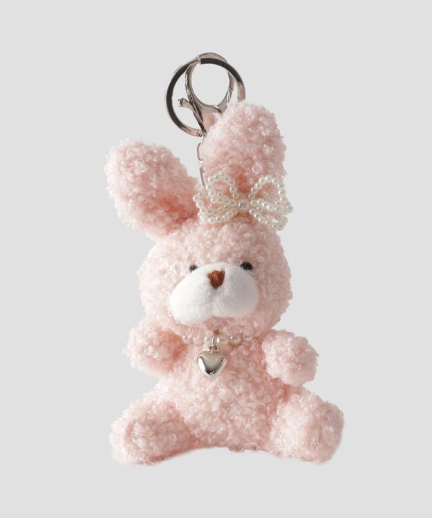 WEGO もこもこファンシーうさぎぬいぐるみキーホルダー ピンク