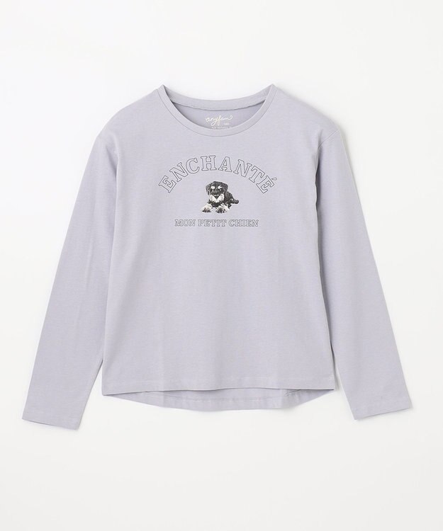 ANY KIDS アートモチーフ 長袖 Tシャツ サックスブルー×イヌ