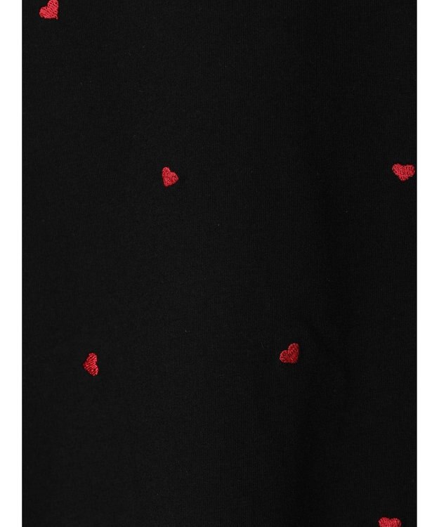 Green Parks ・Ｄｏｕｂｌｅ　Ｆｌａｇｓ　ハート刺繍Ｔシャツ Black