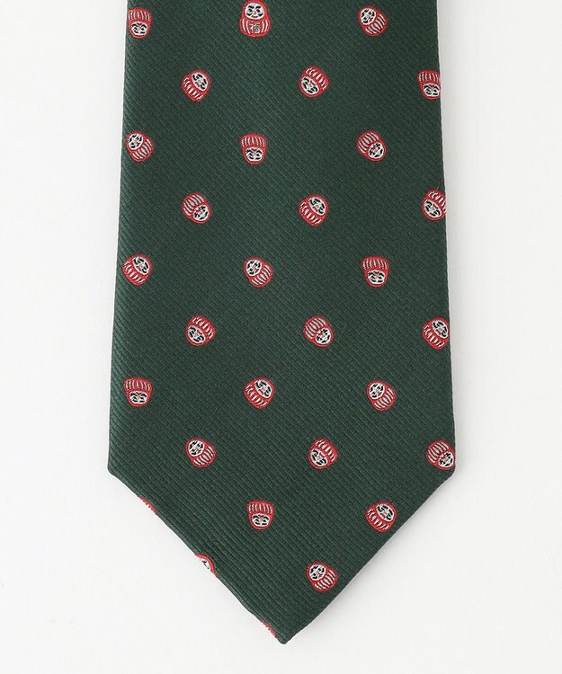 J.PRESS MEN 【J.PRESS JOKE TIE COLLECTION】七転び八起き ダークグリーン系7