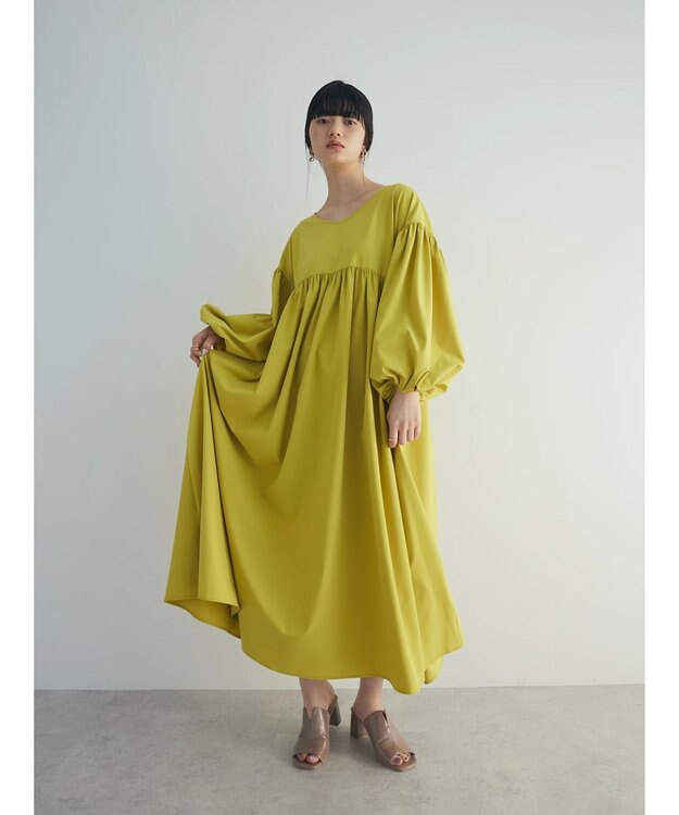 Green Parks armonia．２ｗａｙ袖ボリュームワンピース Yellow