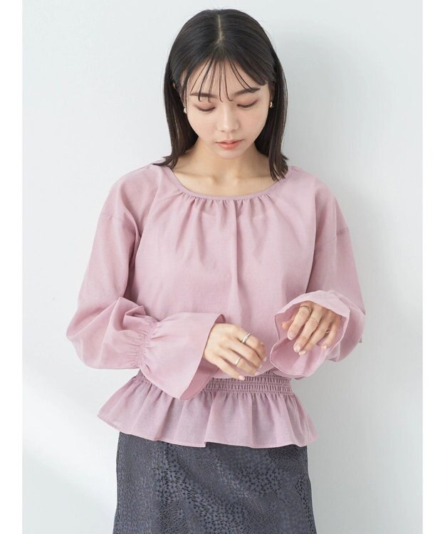 earth music&ecology シャーリングシアーブラウス Pink