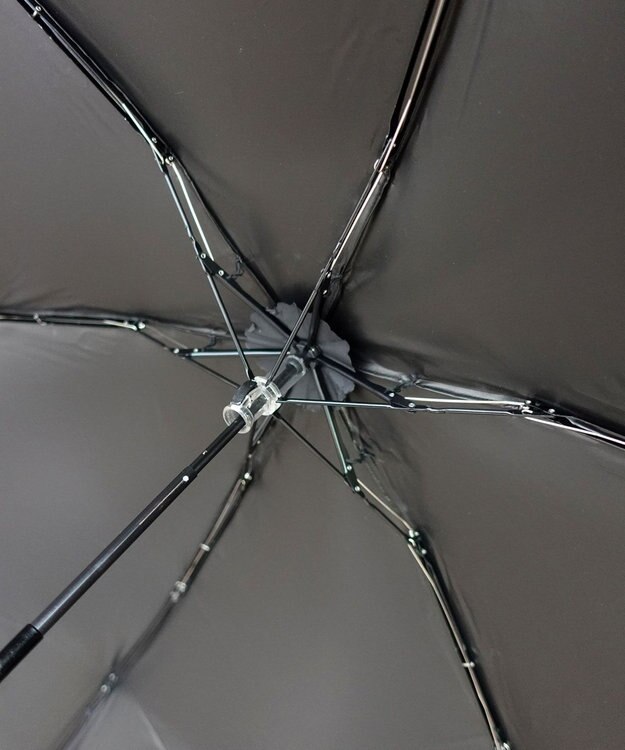 +RING UNISEX プラスリング 晴雨兼用 簡単開閉式折傘 BLK×BGE T1339 黒