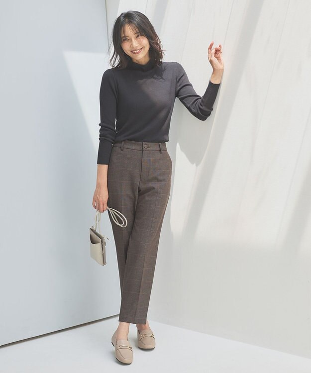 ANY 【洗濯機可】ボトルネック リブニット チャコールグレー