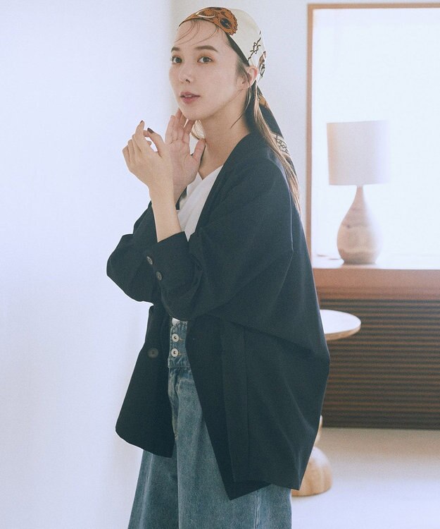 earth music&ecology シアードルマンジャケット Black