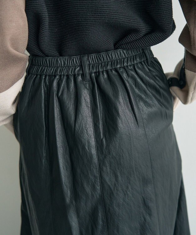 YECCA VECCA レザーライクマーメイドスカート Black
