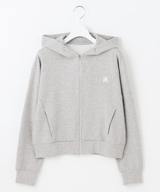 Feroux アイコン刺繍 ダンボール パーカー ライトグレー系