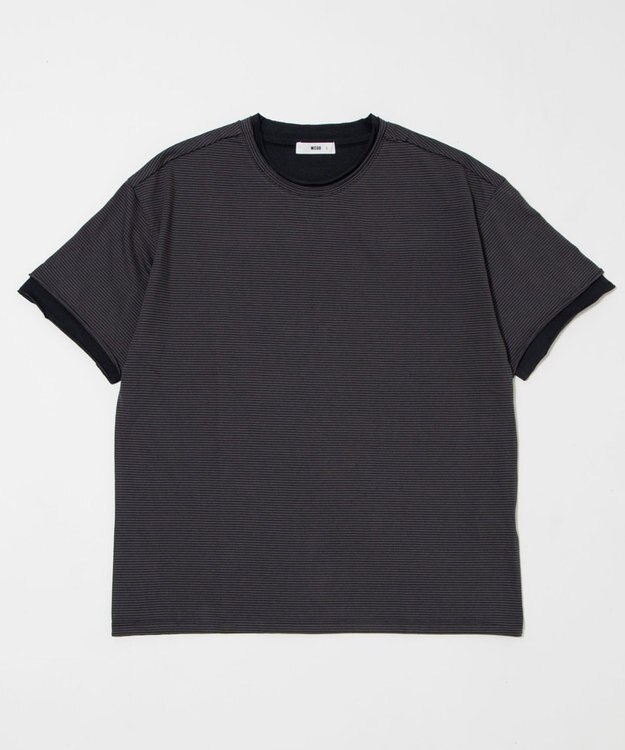 WEGO フェイクレイヤードボーダーT（SS） ブラックボーダー
