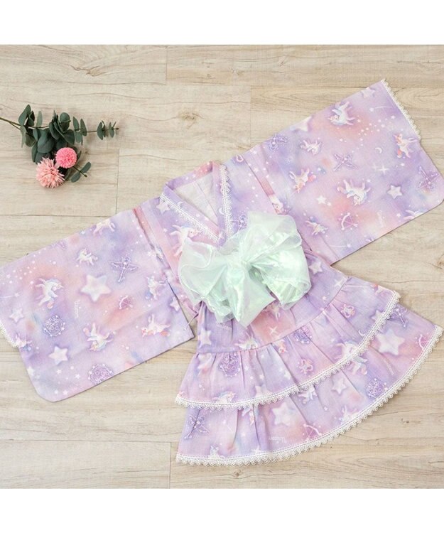 Mother garden 2025 マザーガーデン ユニコーン 浴衣ドレス 《ミルキーウェイ》 95～100cm / 105～110cm ミルキーウェイ