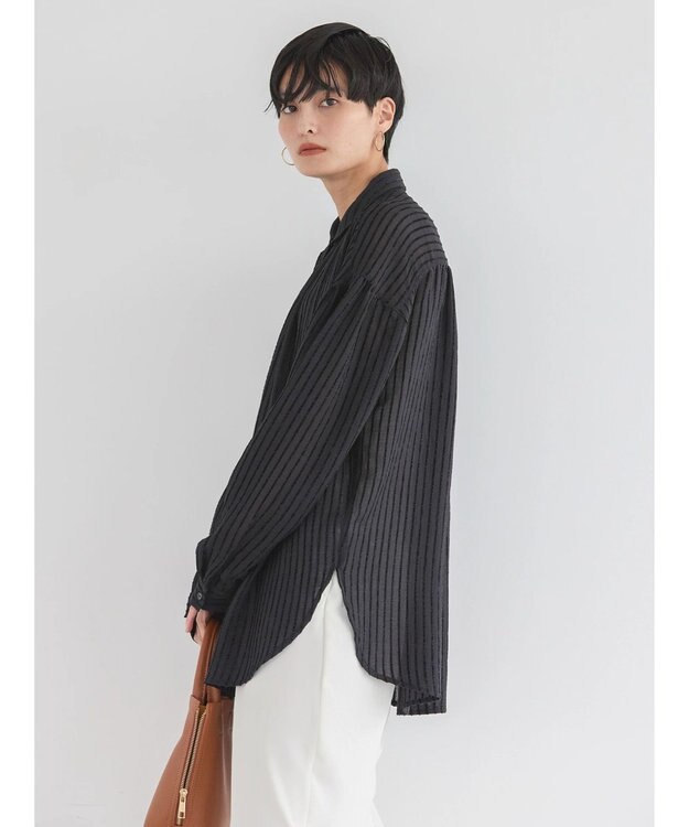 AMERICAN HOLIC ドビーストライプシャツ Black