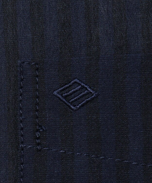 JOSEPH ABBOUD MOUNTAIN 【SPACE】エアリノバンドカラー シャツ ネイビー系1