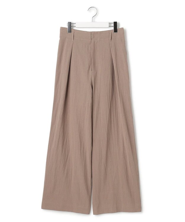 J.PRESS YORK STREET 【WOMEN】コットンワッシャータックワイド パンツ ブラウン系