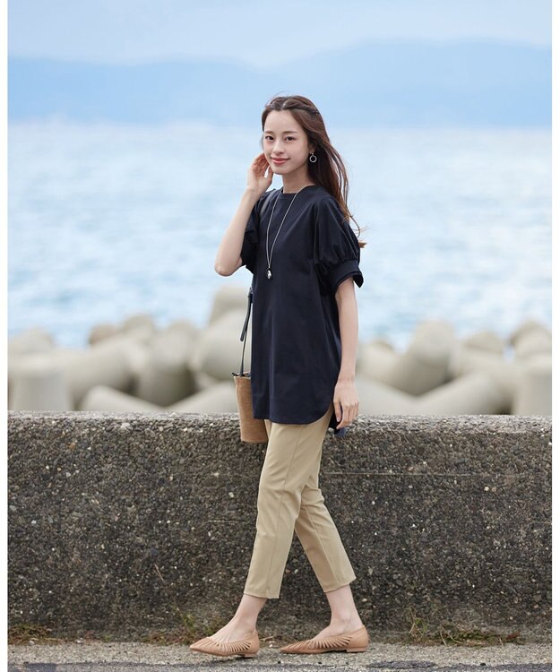 Tiaclasse 【小倉優子さん着用・日本製・洗える】サーラドライ・テーパードパンツ ベージュ