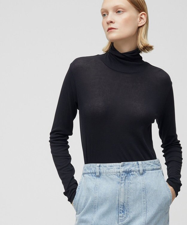 BEIGE， SORE / ハイネックカットソー Navy