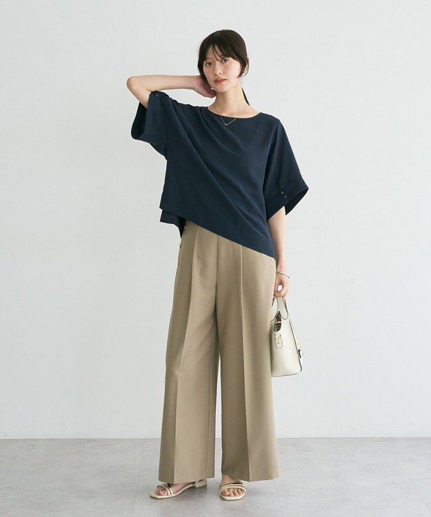 YECCA VECCA 【接触冷感】ドルマンブラウス Navy