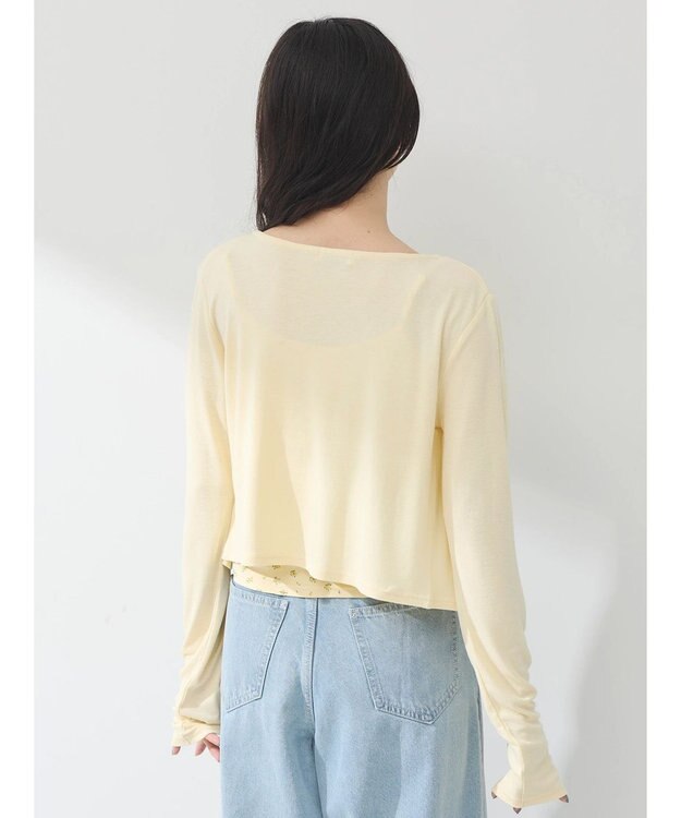 earth music&ecology ＳＥＴ２点カーディガン＋フラワーキャミ Yellow