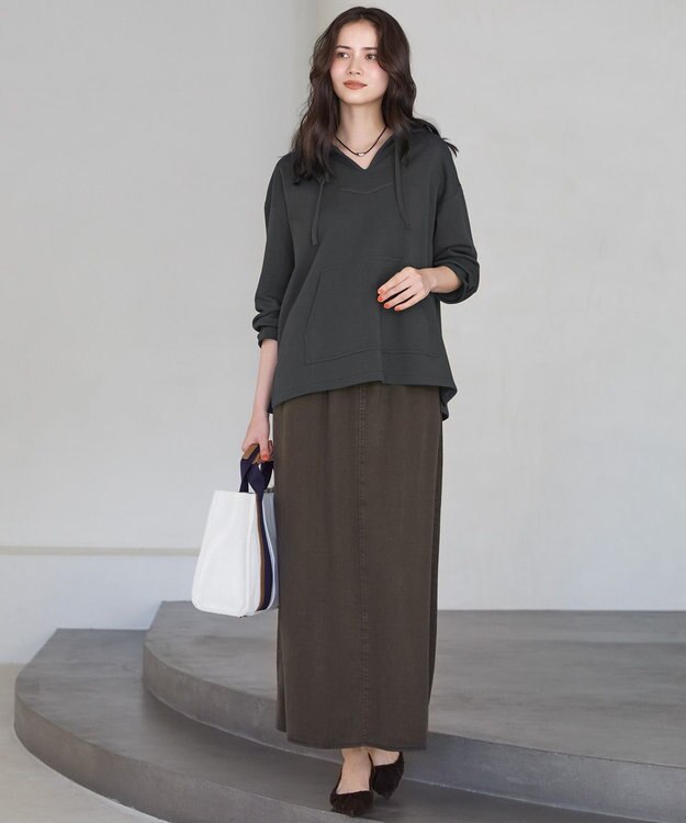 23区 L 【SLOW/一部店舗限定】ハイゲージテリー メキシカン パーカー グレー系