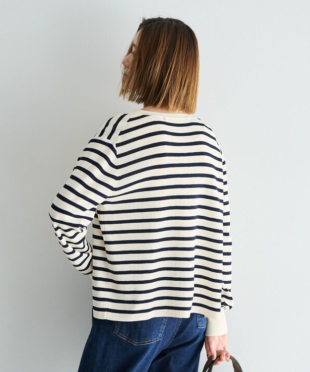 YECCA VECCA [UVカットマシンウォッシャブル]アンサンブルニット Border