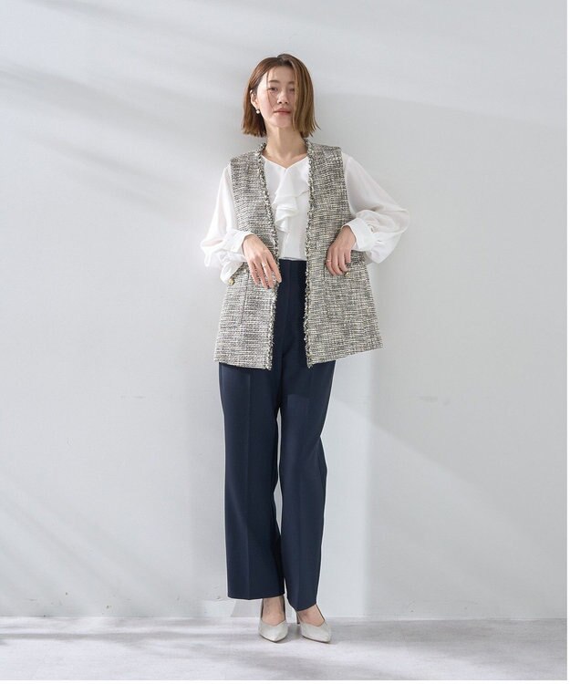 YECCA VECCA サイドベルテッドハイウエストパンツ Navy