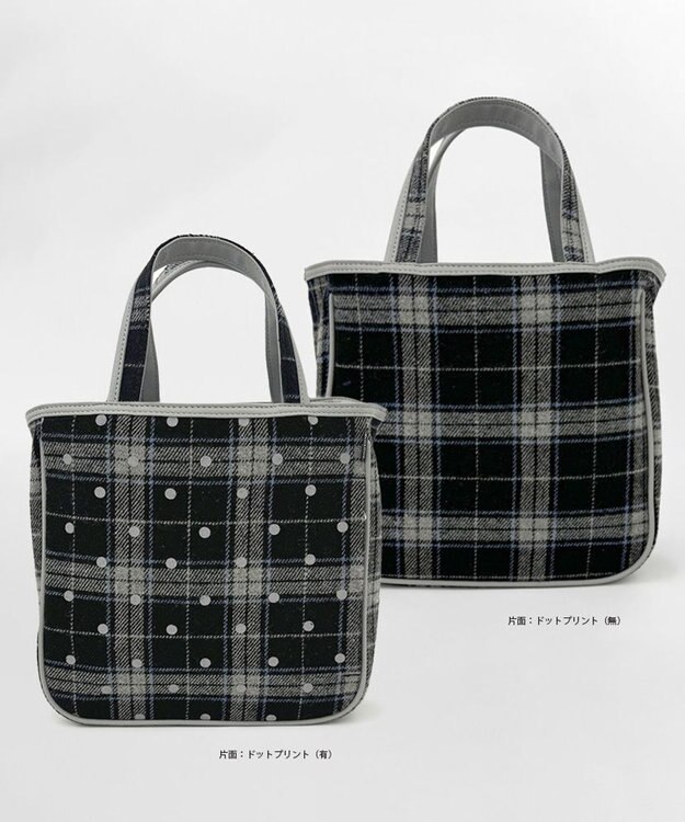 ROOTOTE 1344【フェルト生地】LT.スクエア.ドットチェック-A 01：ブラック