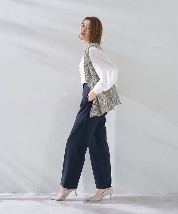 YECCA VECCA サイドベルテッドハイウエストパンツ Navy