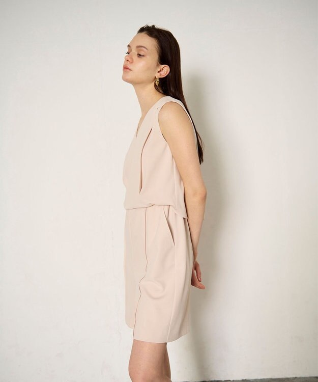 GRACE CONTINENTAL ショートサロペット ベージュ