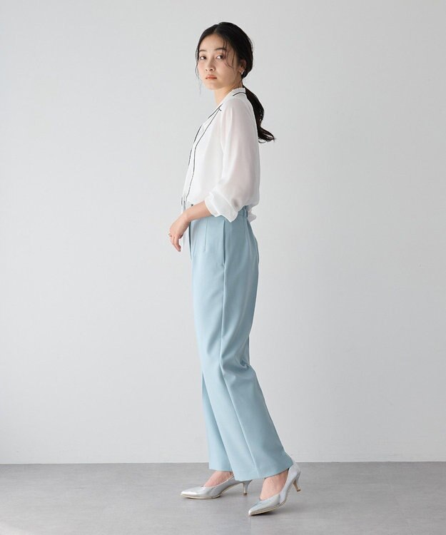 YECCA VECCA サイドベルテッドハイウエストパンツ Navy