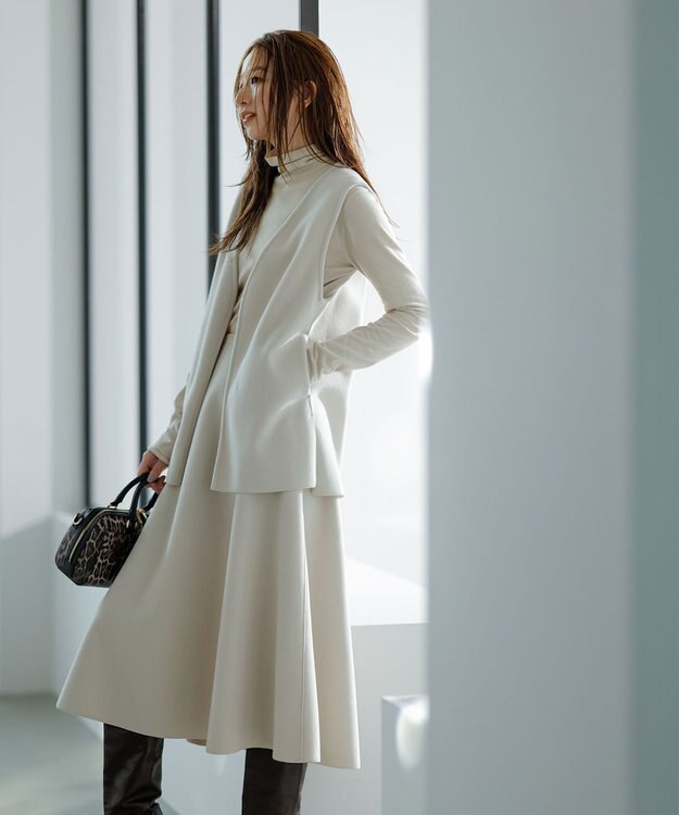 UNFILO 【セットアップ対応】ウールライク ジレ アイボリー系